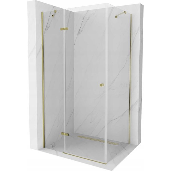Mexen Roma Cabina Doccia Battente 90 X 80 Cm, Trasparente, Dorata - 854-090-080-50-00-image