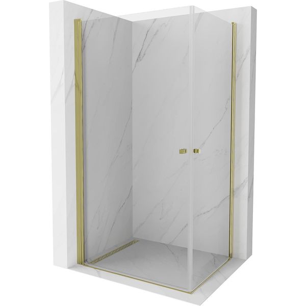 Mexen Pretoria Duo Cabina Doccia A Battente 80 X 70 Cm, Trasparente, Dorata - 852-080-070-50-00-02-image