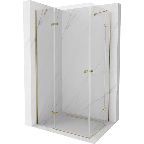 Mexen Roma Duo Cabina Doccia A Battente 100 X 90 Cm, Trasparente, Oro - 854-100-090-50-00-02-image
