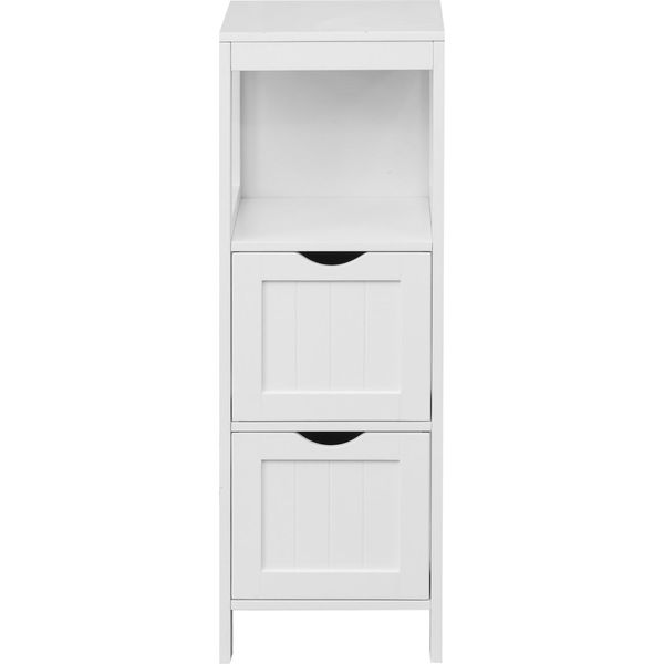 Mobile Da Bagno Rebecca Mobili Con 2 Cassetti E 1 Porta In Mdf Bianco-image