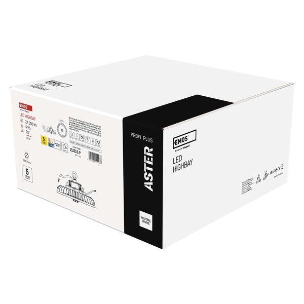 Emos Led Apparecchio A Sospensione Industriale Highbay Aster 90° 150W, ZU315.9-image