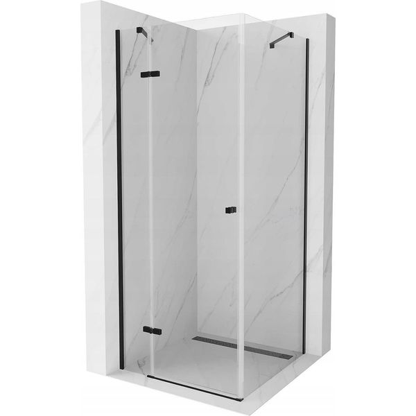 Mexen Roma Cabina Doccia A Battente 70 X 70 Cm, Trasparente, Nera - 854-070-070-70-00-image