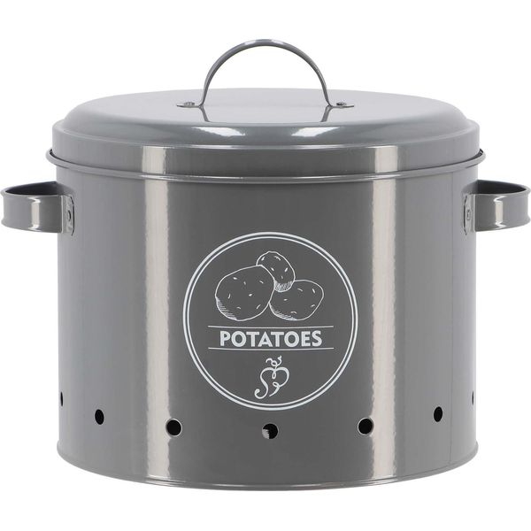 Esschert Design Contenitore Per Patate In Metallo Antracite-image