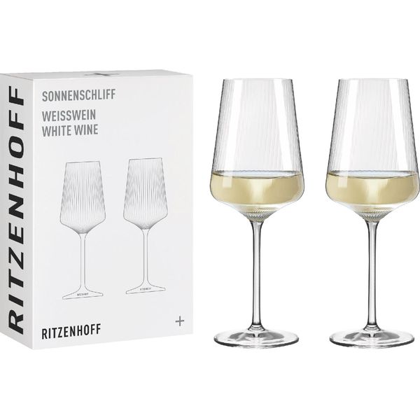 Ritzenhoff WeißWeinglas 2Er Set Sonnenschliff 001, Kristallglas, 400 Ml, R-8000003-image