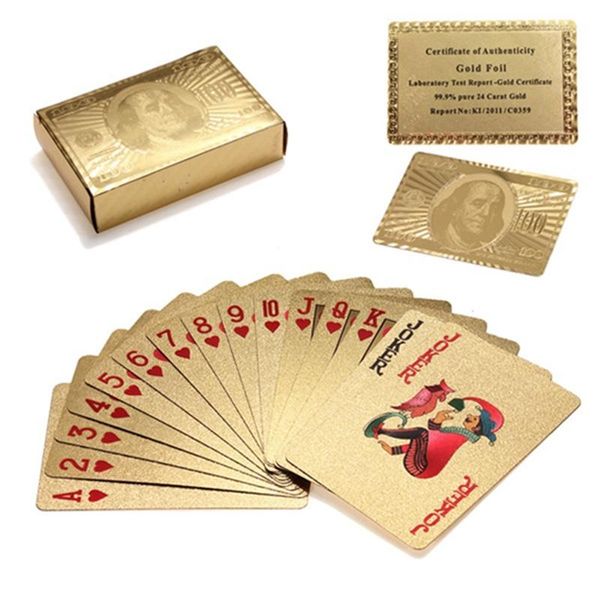 Carte Da Gioco - Mazzo Di Carte Con Placcatura In Oro 24 Carati, Dollaro-image