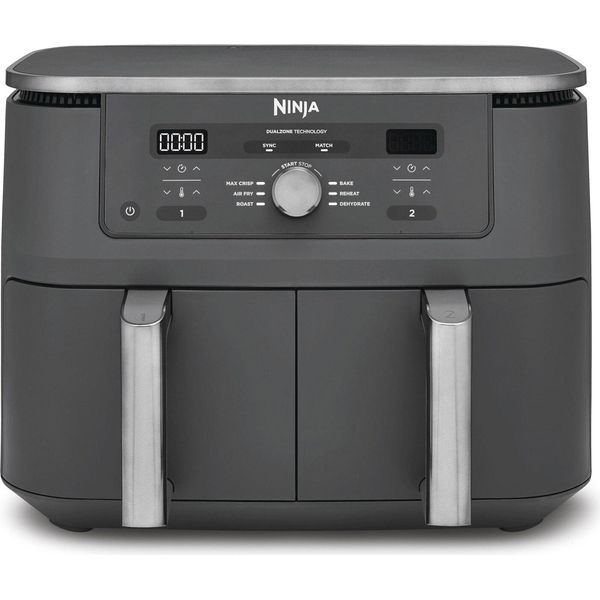 Ninja DZ400EU Friggitrice Doppia 9,5 L Indipendente 2470 W Friggitrice Ad Aria Calda Grigio-image