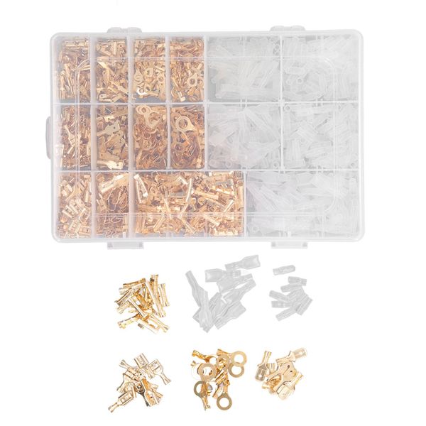 Connettore A Forcella Maschio Femmina, Morsettiera A Crimpare, Connettore A Forcella A Giunzione Rapida, Kit Di Assortimento Della Morsettiera A Crimpare, Terminali A Forcella Maschio Femmina, Connettore A Crimpare Isolato, Accessori Di Cablaggio Elettricoaccessori Di Cablaggio Elettrico-image
