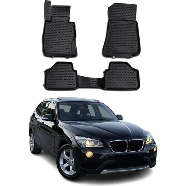 2009-2015 Bmw X1 E84 Tappetini Tpe Nero 4 Pezzi-image