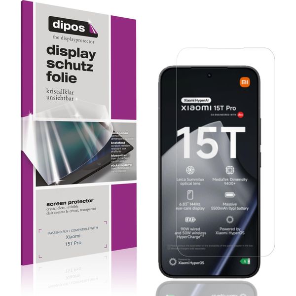 4X Pellicola Protettiva Per Xiaomi 15T Pro Protezione Schermo Claro Display Dipos-image