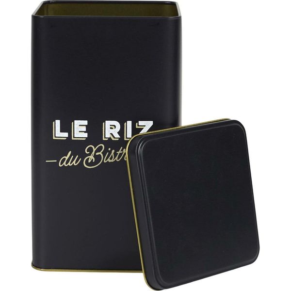 Howhomely | Barattolo Per Riso - Barattolo Per Riso - 11 X 11 X 18 Cm - Oro Nero - Contenitore Per Riso - Metallo - Con Iscrizione-image