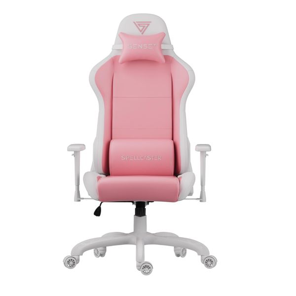 Sense7 Spellcaster Fuku Sedia Da Gioco, Poltrona Da Gioco, Sedia Da Ufficio, Sedia Da Scrivania Ergonomica, Sedia Girevole Con Poggiatesta Fino A 150 Kg, Ecopelle, Rosa-image