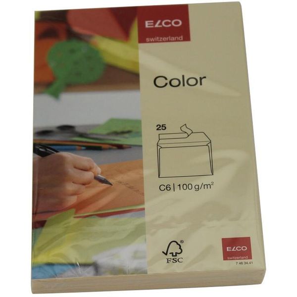 Elco 74634.41 Elco BriefumschläGe Color Din C6 Ohne Fenster Hellchamois Haftklebend 25 St.-image