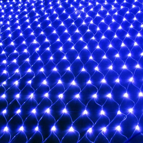 3X2M 200 Led Fata Luci Rete Luce Blu Modalità Luce Continua Tenda Festa Interna Balcone Decorazione Illuminazione Di Natale-image