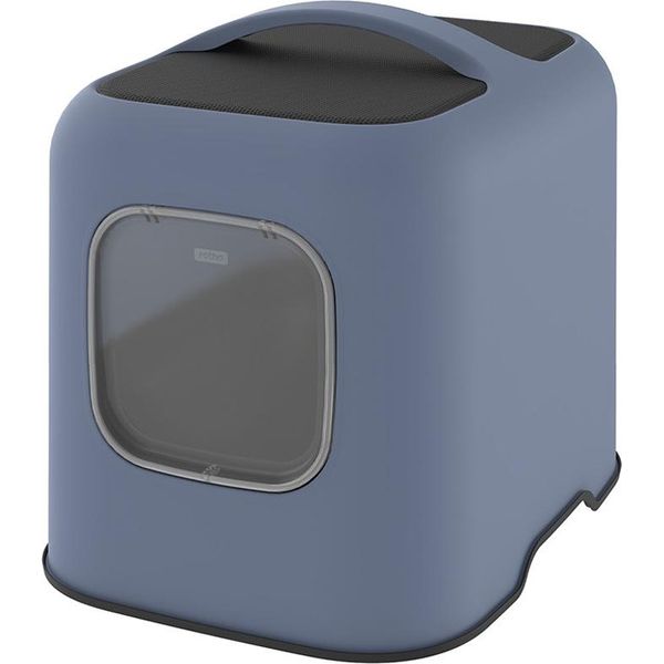 Mypet Lettiera Biala Con Coperchio E Paletta, In Plastica Riciclata Blu Scuro-image