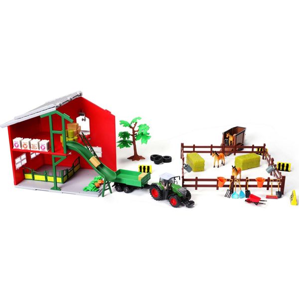 Bburago 18-31682 - Scuderia Per Cavalli Con Trattore Fendt 1050 Vario (69 Pezzi)-image