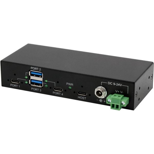 Exsys EX-11295HMS Hub Di Interfaccia Usb 3.2 Gen 2(3.1 Gen 2) Tipo-B 10000 Mbit/S Nero (EX-11295HMS)-image