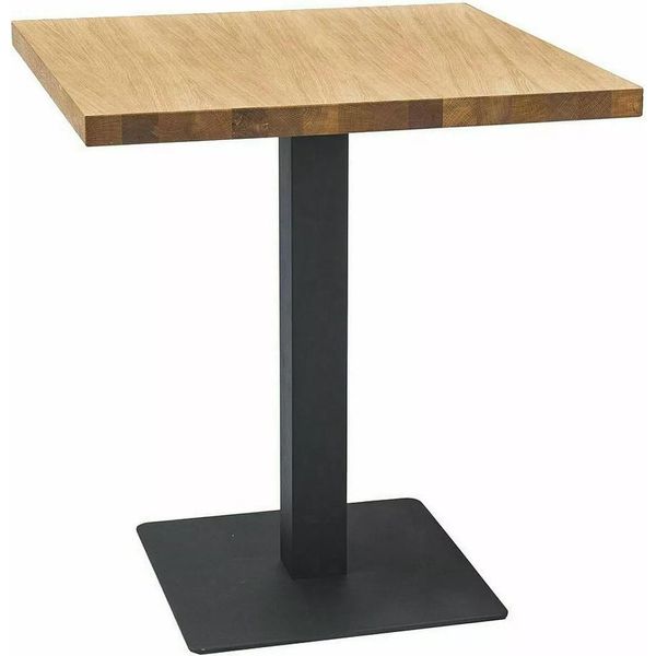 Tavolo Da Pranzo Kyrylo 3 - 60X60, Rovere / Nero-image