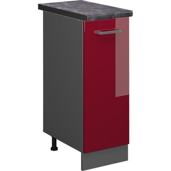 Vicco Armadio Cucina Dispensa Alto R-Line, 30 Cm , Pl Antracite, Rosso Lucido/Antracite-image