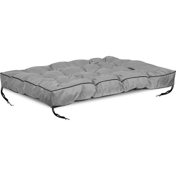 Cuscino Da Giardino 120X80 Cm Con Bordo Alto Per Panchina Pallet Impermeabile Grigio-image
