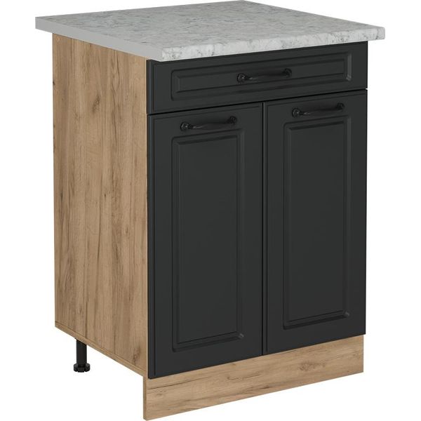 Vicco Mobiletto Base Per Cucina R-Line, 60 Cm Pl Marmo, Antracite Casa Di Campagna/Quercia Dorata-image