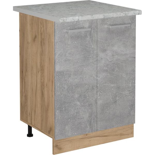 Vicco Mobiletto Base Cucina R-Line, 60 Cm Pl Marmo, Calcestruzzo/Quercia Dorata-image