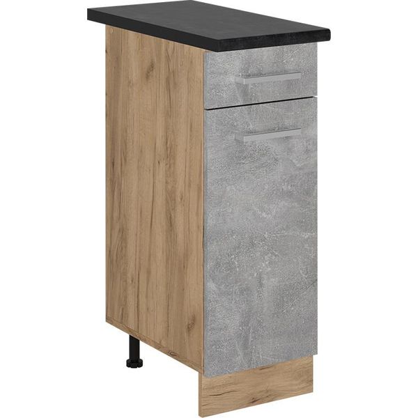 Vicco Mobiletto Base Per Cucina R-Line, 30 Cm , Pl Antracite, Calcestruzzo/Quercia Dorata-image