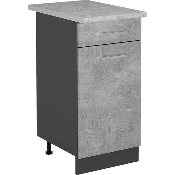 Vicco Mobiletto Base Per Cucina R-Line, 40 Cm Pl Marmo, Calcestruzzo/Antracite-image