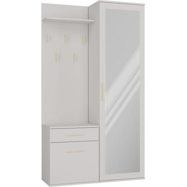 Bdw Set Armadio Duo Con Specchio, Guardaroba, Cashmere, 180X100X35Cm-image
