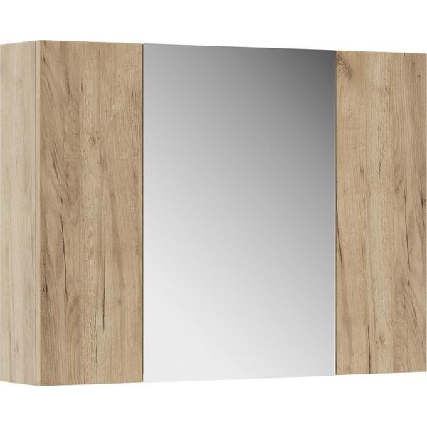 Vicco Specchio Contenitore Bagno Leopold, 80 X 59.2 Cm Con Ripiani, Quercia Dorata-image