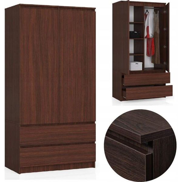 Bdw Armadio 2 Ante 2 Cassetti, Specchio, Venga, 180X90X51-image