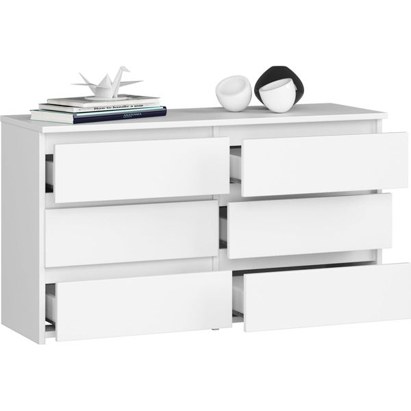 Bdw, Cassettiera, 6 Cassetti, 100X57, Armadio, Credenza, Bianco-image