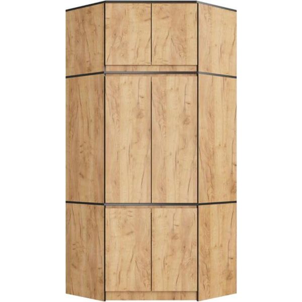 Bdw Armadio Angolare Per Camera Da Letto Con Estensione, 6 Ante, Rovere Craft-image