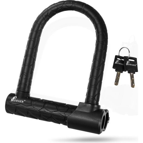 Lucchetto Per Bicicletta Zieger U 150 Lucchetto A U Compatto Con Grillo In Acciaio Da 14 Mm E Rivestimento In Silicone-image