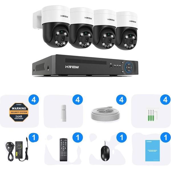 Sistema Di Telecamere Di Sicurezza, Risoluzione 5MP, Tecnologia Di Rilevamento Ai, Telecamere 4PCS Da 5MP-image