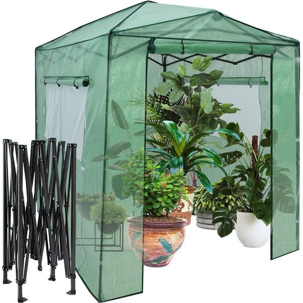 Serra Portatile Pop-Up Serra Da Giardino Walk-In 180 X 250 X 230 Cm Verde-image