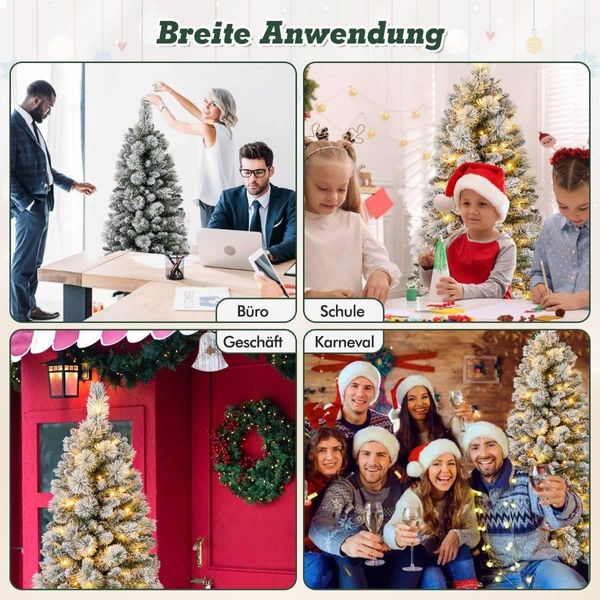 Albero Di Natale Artificiale Con Luci Albero Festivo Albero Artificiale Per Casa Verde 150 Cm-image