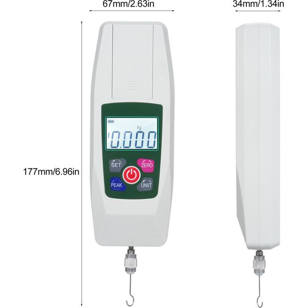 Misuratore Di Forza Digitale Con Spegnimento Automatico, Tester Di Tensione E Compressione, Dinamometro, Tester Di Forza Di Trazione 50 N/5 Kg-image