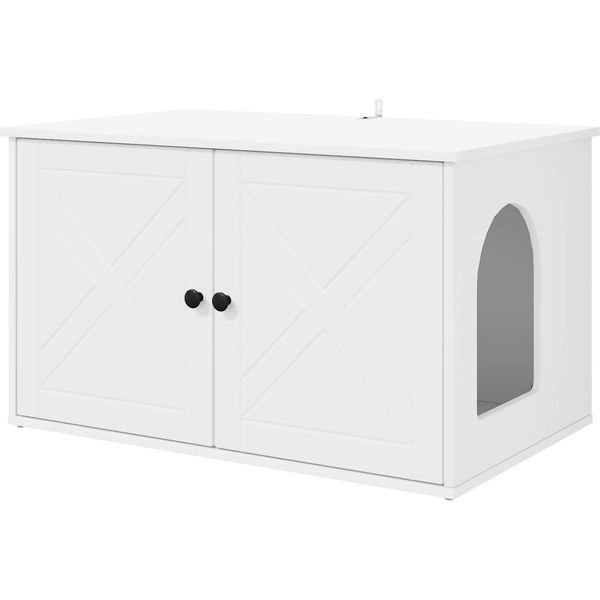 Vidaxl Casetta Per Gatti Bianca 85 X 55 X 50,5 Cm Materiale A Base Di Legno-image