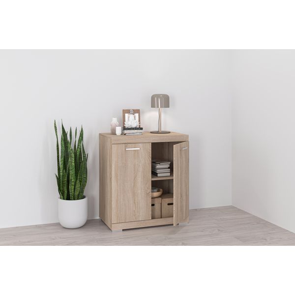 Kommode FMD "Bristol", Braun (Eichefarben), B:80Cm H:89,9Cm T:34,9Cm, Holzwerkstoff, Sideboards, Kommode, In Unterschiedlichen Tiefen, Mit Verstellbaren BöDen-image