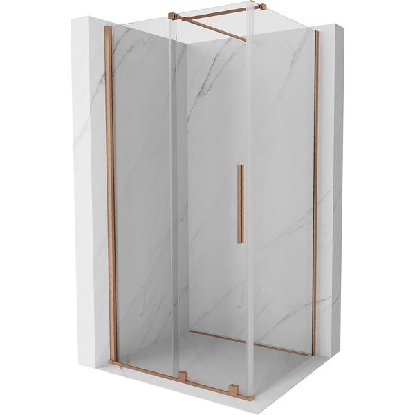 Mexen Velar Cabina Doccia Scorrevole 120 X 110 Cm, Trasparente, Rame Spazzolato - 871-120-110-01-65-image
