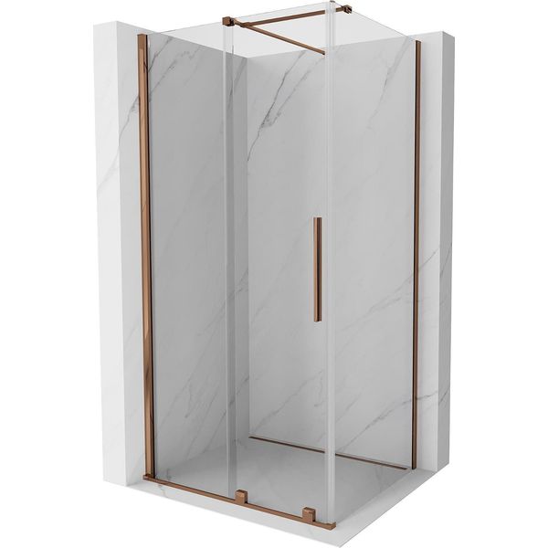 Mexen Velar Cabina Doccia Scorrevole 110 X 75 Cm, Trasparente, Oro Rosa - 871-110-075-01-60-image
