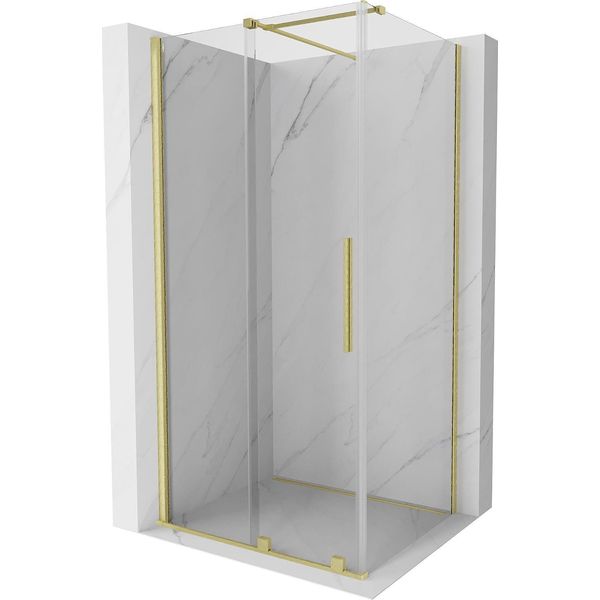 Mexen Velar Cabina Doccia Scorrevole 120 X 85 Cm, Trasparente, Oro Spazzolato - 871-120-085-01-55-image