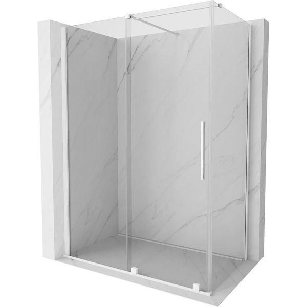 Mexen Velar Cabina Doccia Scorrevole 160 X 90 Cm, Trasparente, Bianca - 871-160-090-01-20-image