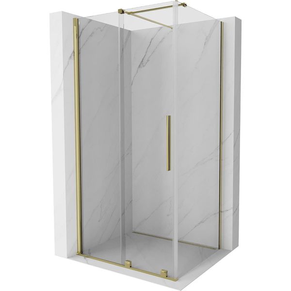 Mexen Velar Cabina Doccia Scorrevole 100 X 85 Cm, Trasparente, Oro - 871-100-085-01-50-image