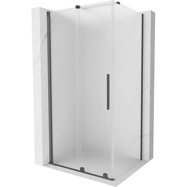 Mexen Velar Cabina Doccia Scorrevole 90 X 70 Cm, Brina, Grigio Canna Di Fucile Spazzolato - 871-090-070-31-66-image