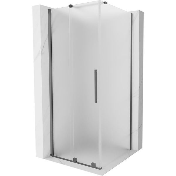 Mexen Velar Cabina Doccia Scorrevole 100 X 100 Cm, Smerigliato, Gun Metal - 871-100-100-31-95-image