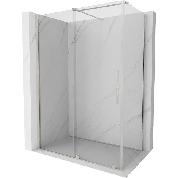 Mexen Velar Cabina Doccia Scorrevole 160 X 100 Cm, Trasparente, Nichel Spazzolato - 871-160-100-01-97-image