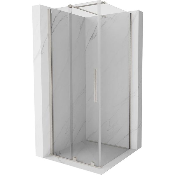 Mexen Velar Cabina Doccia Scorrevole 100 X 100 Cm, Trasparente, Nichel Spazzolato - 871-100-100-01-97-image