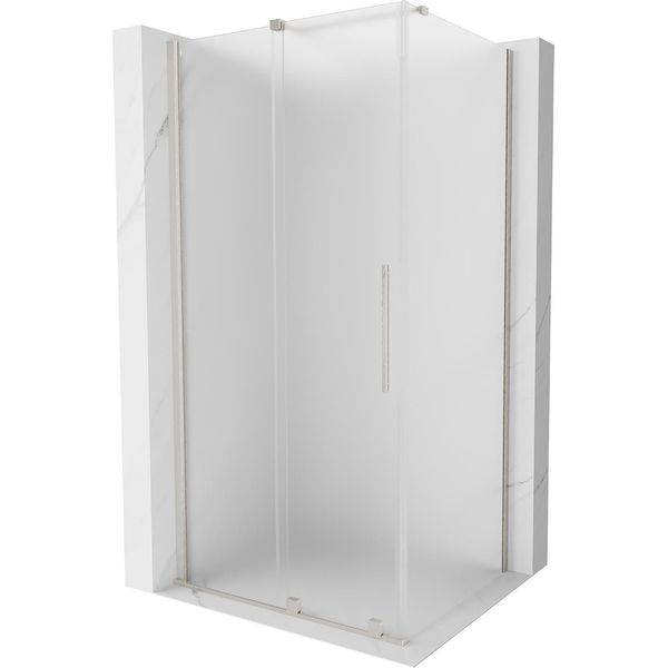 Mexen Velar Cabina Doccia Scorrevole 90 X 100 Cm, Vetro Satinato, Nichel Spazzolato - 871-090-100-31-97-image