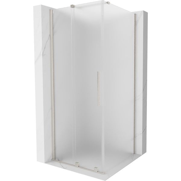 Mexen Velar Cabina Doccia Scorrevole 100 X 100 Cm, Ghiaccio, Nichel Spazzolato - 871-100-100-31-97-image